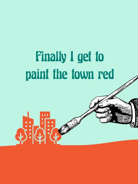 Digidoot illustration — “Finally I get to paint the town red”