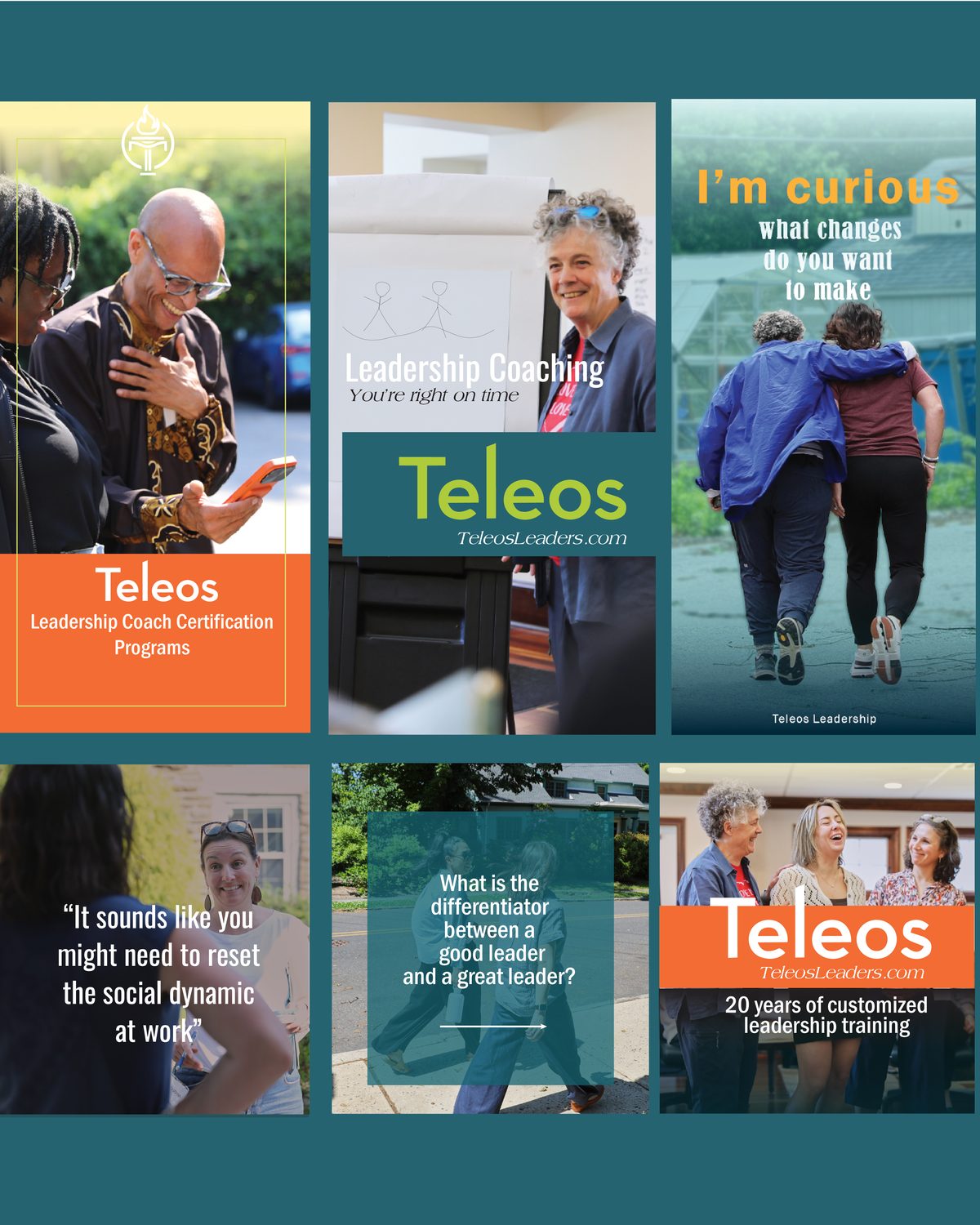 Teleos Leadership brand and content imagery